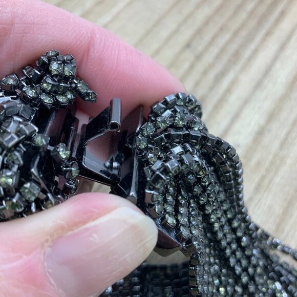 Banana Republic Fringe Gun Metal Rhinestone Bracelet - Picture 8 of 10